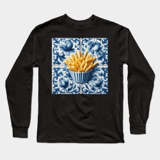 Delft Tile With Fast Food No.7 Long Sleeve T-Shirt